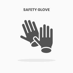 Safety Glove icon vector illustration glyph style. Great used for web, app, digital product, presentation, UI and many more.