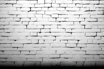 White grunge brick wall background. Generative AI