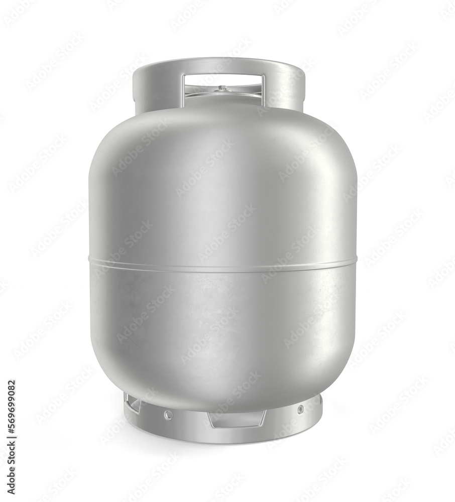 Sticker gas cylinders in realistic 3d render