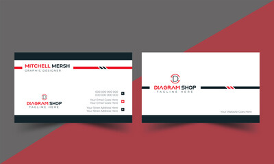 Black and red modern creative business card template.
