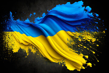 Flag of Ukraine. Ukrainian flag. Generative AI