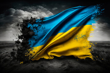 Flag of Ukraine. Ukrainian flag. Generative AI