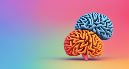 Colorful brains for Mental Health Awareness, Generative AI illustration