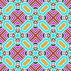 Vector geometric ornament in ethnic style. Seamless pattern with  abstract shapes, repeat tiles. Repeating pattern for decor, textile and fabric.
