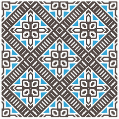 Vector geometric ornament in ethnic style. Seamless pattern with  abstract shapes, repeat tiles. Repeating pattern for decor, textile and fabric.