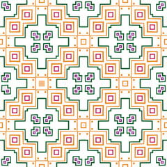 Vector geometric ornament in ethnic style. Seamless pattern with  abstract shapes, repeat tiles. Repeating pattern for decor, textile and fabric.
