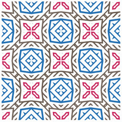 Vector geometric ornament in ethnic style. Seamless pattern with  abstract shapes, repeat tiles. Repeating pattern for decor, textile and fabric.