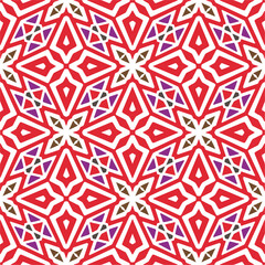 Vector geometric ornament in ethnic style. Seamless pattern with  abstract shapes, repeat tiles. Repeating pattern for decor, textile and fabric.