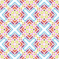 Vector geometric ornament in ethnic style. Seamless pattern with  abstract shapes, repeat tiles. Repeating pattern for decor, textile and fabric.