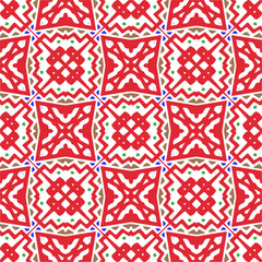 Vector geometric ornament in ethnic style. Seamless pattern with  abstract shapes, repeat tiles. Repeating pattern for decor, textile and fabric.