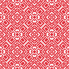Vector geometric ornament in ethnic style. Seamless pattern with  abstract shapes, repeat tiles. Repeating pattern for decor, textile and fabric.