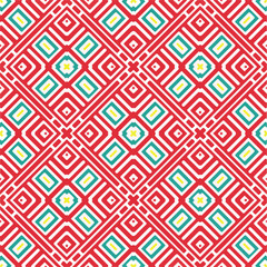 Vector geometric ornament in ethnic style. Seamless pattern with  abstract shapes, repeat tiles. Repeating pattern for decor, textile and fabric.