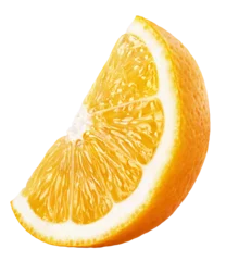 Rolgordijnen Ripe wedge of orange citrus fruit isolated on transparent background © Roman Samokhin