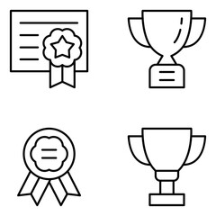 Achievement Vector Line Icons