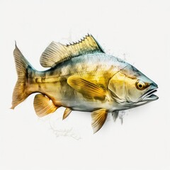 Golden Dorado Illustration, Fish, Generative AI, AI