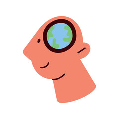 ecologist man thinking in earth