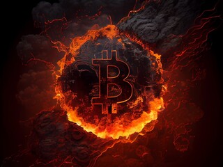 Bitcoin crypto currency, wallpaper business future exchange AI Generative