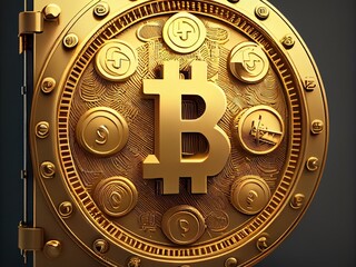Bitcoin crypto currency, wallpaper business future exchange AI Generative