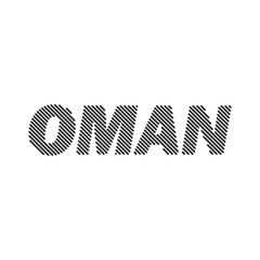 Oman country with a grid line shape sample design-line