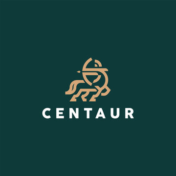 centaur logo mythology design icon,modern line style