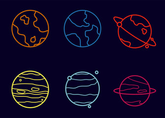 color planet icon. Vector illustration