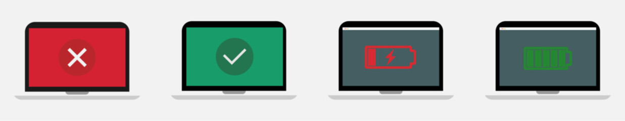 Color image of laptop. Vector illustration