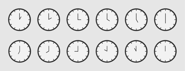 Wall clock image. Vector illustration