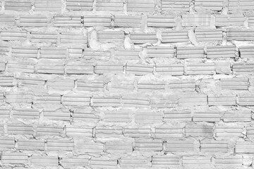 Abstract white brick wall texture for pattern background.