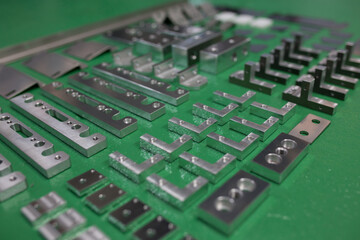 Parts machined with a machining center
