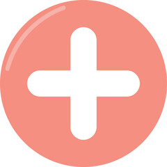Fototapeta premium Red plus icon