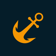 Anchor icon vector logo design template