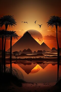 Sunset at the pyramids
