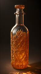 Bottle with gold engraving all around
