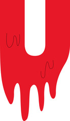 Letter U Blood Text Effect