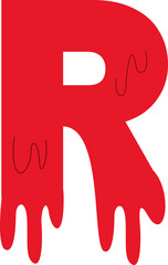 Letter R Blood Text Effect