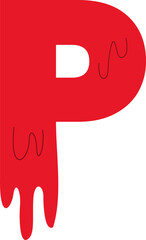 Letter P Blood Text Effect