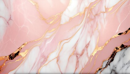 Abstract pink marble liquid texture with gold splashes, rose luxury background - obrazy, fototapety, plakaty