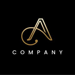 Letter A Luxury Line Logo Design