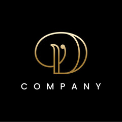 Fototapeta premium Letter D Luxury Line Logo Design