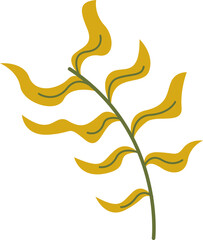 Gold yellow leaf decoration