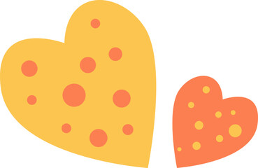 Yellow orange Love sticker decoration