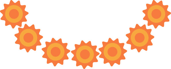 Orange yellow Sun star decoration frame