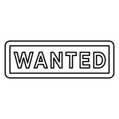 Wanted stamp icon vector logo design template