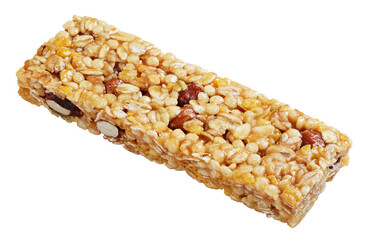Healthy granola bar (muesli or cereal bar) isolated on transparent background - 569717201