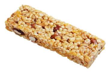 Healthy granola bar (muesli or cereal bar) isolated on transparent background