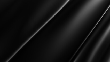 Beautiful waving metallic black Flag. 3D illustration. 3D CG. High resolution. 3D high quality rendering.