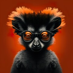 Lemur, cool, glowing, hip, funky