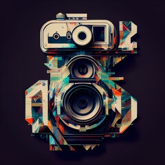 Photography, camera, pop, colorful, minimal