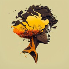 African woman with creative mind