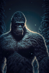 Naklejka premium Sasquatch in the forest 